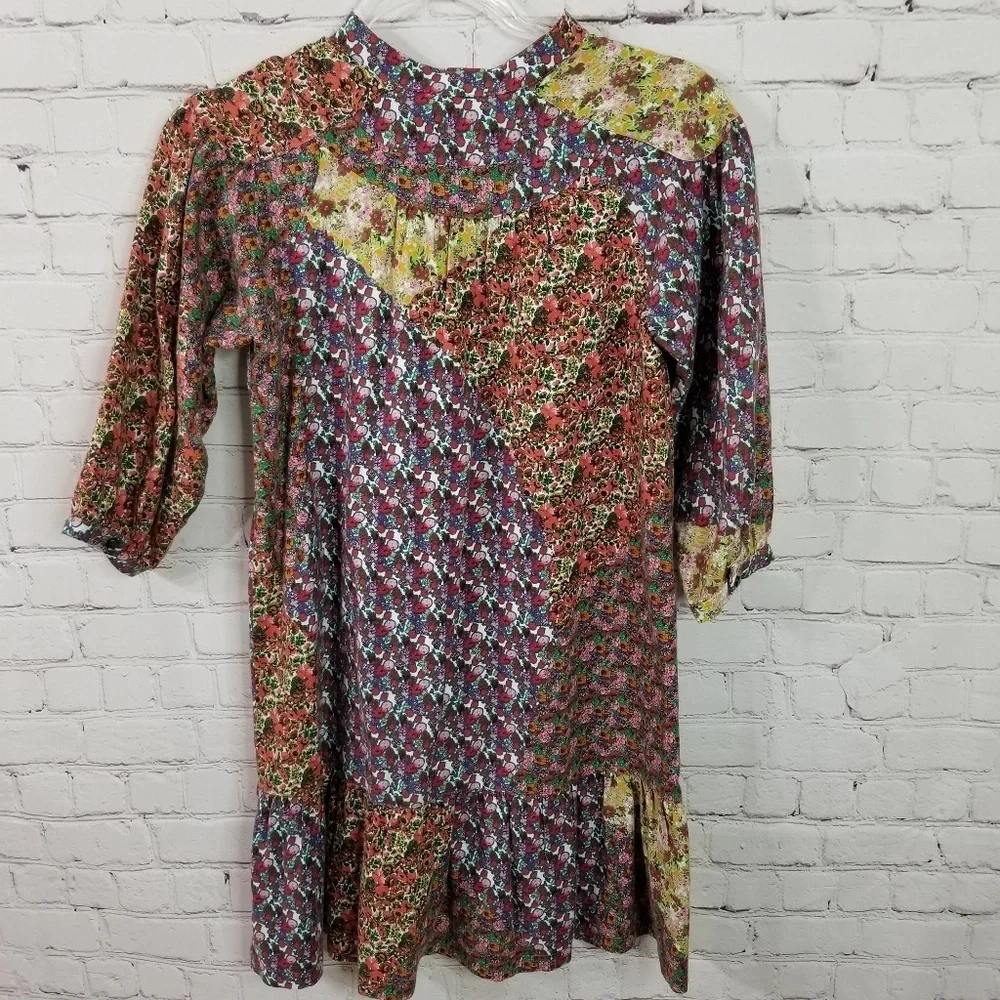 Zara kids 3/4 sleeve patchwork Floral Dress